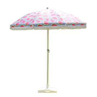 Alu beach umbrella with tassel with tilt   BU1942