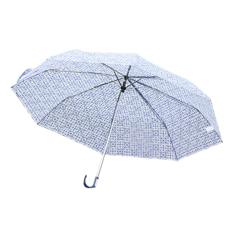 Mini 3 fold umbrella with hook handle  RU1905