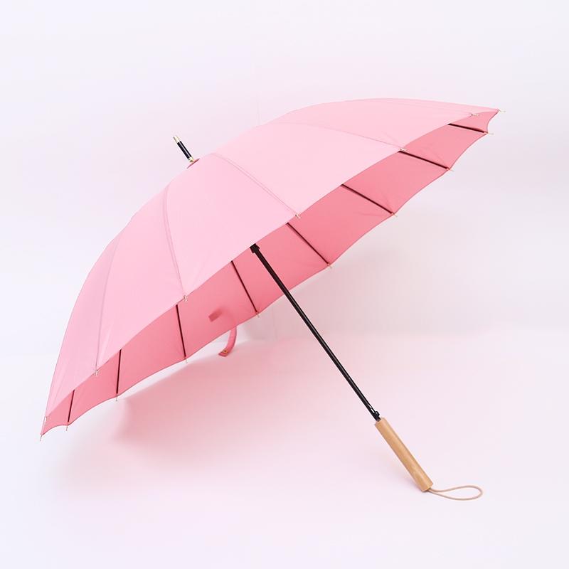 16K straight umbrella with wooden handle RU19103